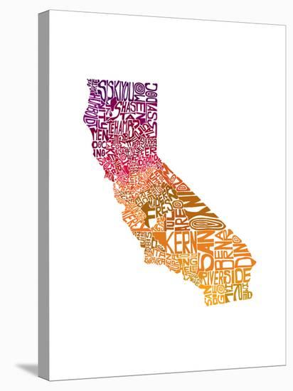 Typographic California Warm-CAPow-Stretched Canvas