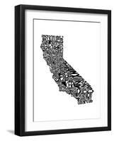 Typographic California-CAPow-Framed Art Print