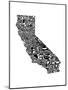 Typographic California-CAPow-Mounted Premium Giclee Print