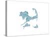 Typographic Cape Cod French Blue-CAPow-Stretched Canvas