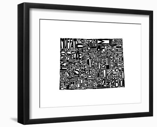 Typographic Colorado-CAPow-Framed Art Print