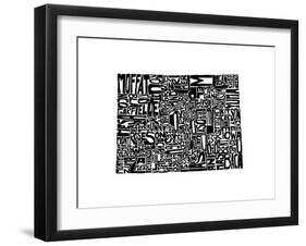 Typographic Colorado-CAPow-Framed Art Print