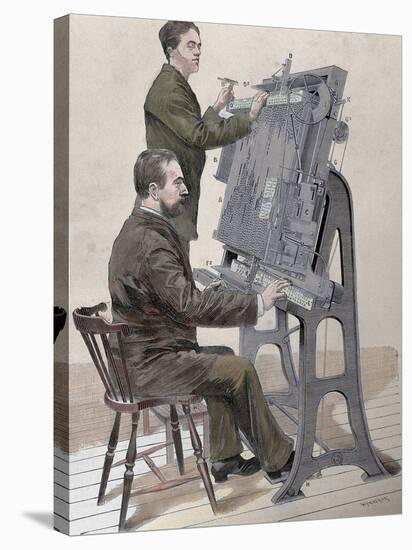 Typographic Composing New Machine by W. Meyer for 'Artistic Illustration', 1885-Prisma Archivo-Stretched Canvas