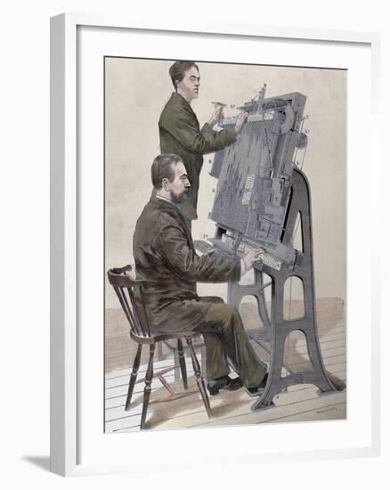 Typographic Composing New Machine by W. Meyer for 'Artistic Illustration', 1885-Prisma Archivo-Framed Photographic Print