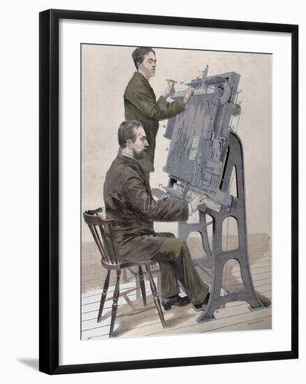 Typographic Composing New Machine by W. Meyer for 'Artistic Illustration', 1885-Prisma Archivo-Framed Photographic Print