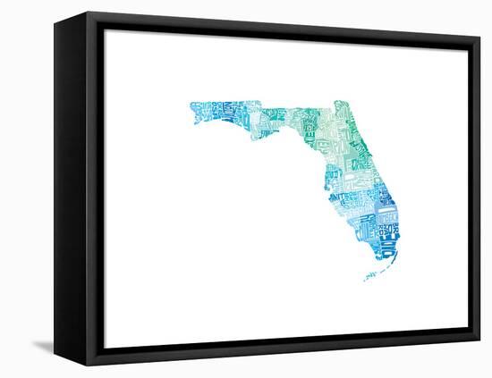 Typographic Florida Cool-CAPow-Framed Stretched Canvas