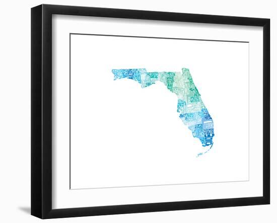 Typographic Florida Cool-CAPow-Framed Art Print