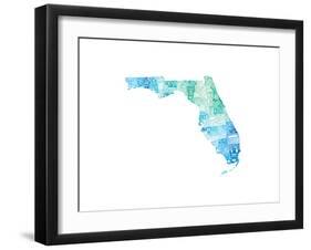 Typographic Florida Cool-CAPow-Framed Art Print