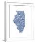 Typographic Illinois Blue-CAPow-Framed Art Print