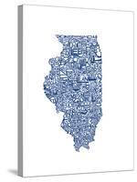 Typographic Illinois Blue-CAPow-Stretched Canvas