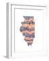 Typographic Illinois Illini-CAPow-Framed Art Print