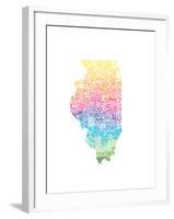 Typographic Illinois Spring-CAPow-Framed Art Print