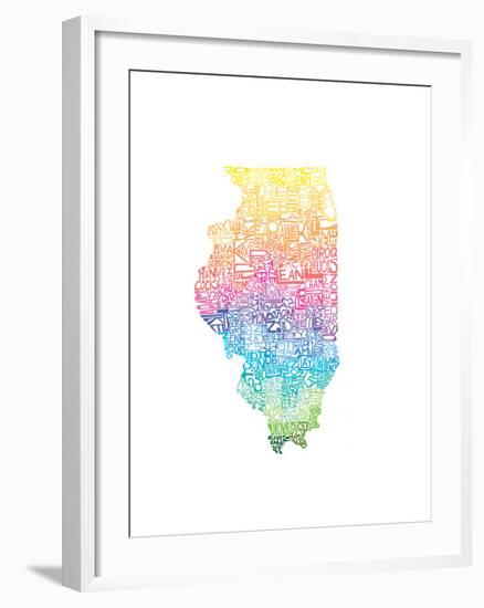 Typographic Illinois Spring-CAPow-Framed Art Print