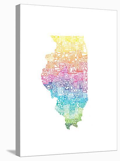 Typographic Illinois Spring-CAPow-Stretched Canvas