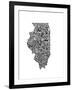 Typographic Illinois-CAPow-Framed Art Print