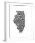 Typographic Illinois-CAPow-Framed Art Print