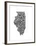 Typographic Illinois-CAPow-Framed Art Print