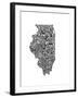 Typographic Illinois-CAPow-Framed Art Print