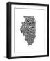 Typographic Illinois-CAPow-Framed Art Print