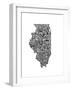 Typographic Illinois-CAPow-Framed Art Print