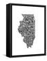 Typographic Illinois-CAPow-Framed Stretched Canvas