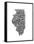 Typographic Illinois-CAPow-Framed Stretched Canvas