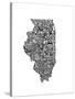 Typographic Illinois-CAPow-Stretched Canvas