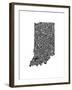 Typographic Indiana-CAPow-Framed Art Print