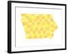 Typographic Iowa Yellow Orange-CAPow-Framed Art Print