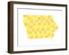 Typographic Iowa Yellow Orange-CAPow-Framed Art Print