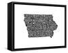 Typographic Iowa-CAPow-Framed Stretched Canvas