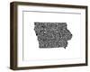 Typographic Iowa-CAPow-Framed Art Print