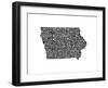 Typographic Iowa-CAPow-Framed Art Print