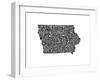 Typographic Iowa-CAPow-Framed Art Print