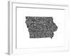 Typographic Iowa-CAPow-Framed Art Print