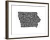 Typographic Iowa-CAPow-Framed Art Print