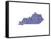 Typographic Kentucky Navy-CAPow-Framed Stretched Canvas