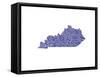 Typographic Kentucky Navy-CAPow-Framed Stretched Canvas