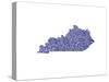 Typographic Kentucky Navy-CAPow-Stretched Canvas