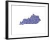 Typographic Kentucky Navy-CAPow-Framed Art Print