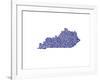 Typographic Kentucky Navy-CAPow-Framed Art Print