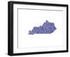 Typographic Kentucky Navy-CAPow-Framed Art Print