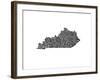 Typographic Kentucky-CAPow-Framed Art Print