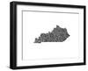 Typographic Kentucky-CAPow-Framed Art Print