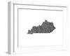 Typographic Kentucky-CAPow-Framed Art Print