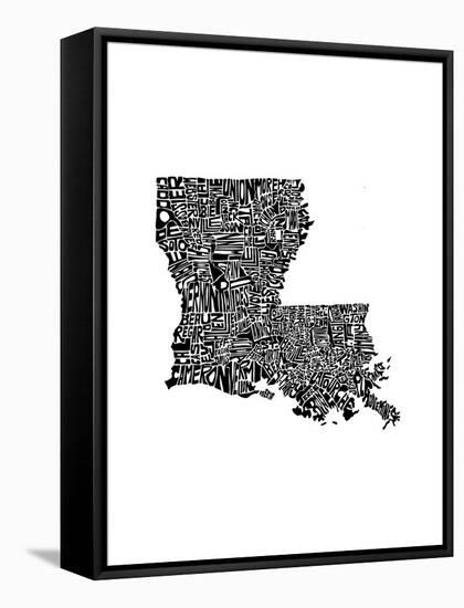 Typographic Louisiana-CAPow-Framed Stretched Canvas