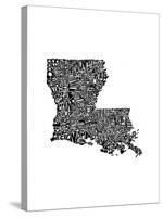 Typographic Louisiana-CAPow-Stretched Canvas