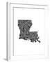 Typographic Louisiana-CAPow-Framed Art Print