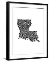 Typographic Louisiana-CAPow-Framed Art Print