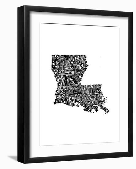 Typographic Louisiana-CAPow-Framed Art Print